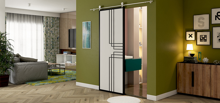 sliding bathroom door installation in Florin